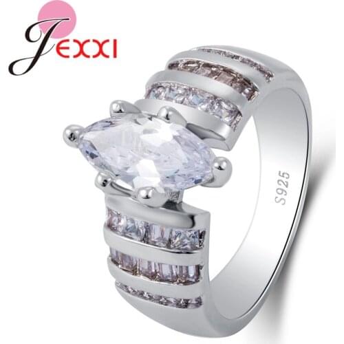 Latest Elegant 925 Sterling Silver Jewelry High Quality Beautiful Shinning Cubic Zirconia Rings For Women Gifts Jewelry