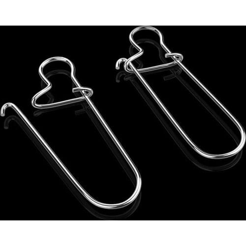 100pcs Stainless Steel Fishing Connector Fast Clip Lock Snap Pin 000-5# Safety Snaps Lure Hook Fishing Accessories Tool