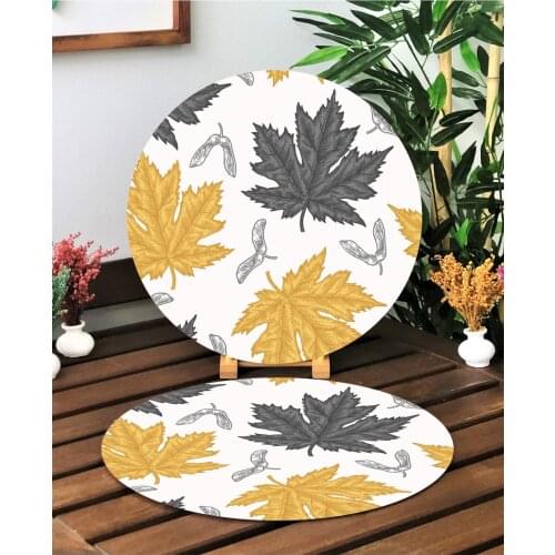 2'li Modern Digital Printed Sycamore Leaf Pattern American Service Supla