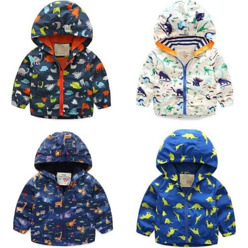 2021 Spring Autumn 2 3 4 6 8 10 Years Children Long Sleeve Baby Tops Outwear Full Print Cartoon Kids Boys Outdoor Hooded Jacket