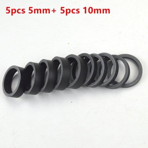 5PCS 5MM &5pcs 10mm total 10pcs ud matte Carbon Headset Spacer,for 1-1/8'' fork,28.6x35mm,For Road MTB Bicycle