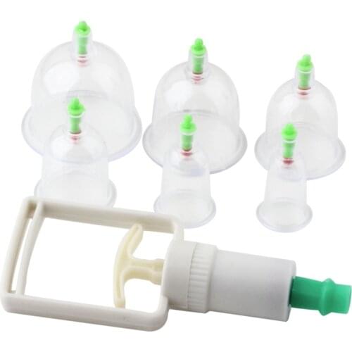 6pcs/set Medical Vacuum Body Cupping Therapy Cups Massage Skin Care Tool