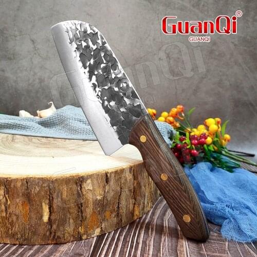 7 Inch Handmade Forging Cleaver Chef Knife Vegetable Cutter Wood Handle Stainless Steel Slicing Knife Household Kitchen Knives