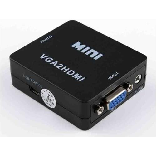 Mini VGA To HDMI Audio Video Converter Box VGA2HDMI Adapter For HDTV PC Laptop DVD 100pcs/lot