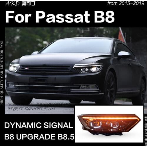 AKD Car Styling Head Lamp for VW Passat B8 LED Headlight 2015-2019 Magotan Headlight DRL Hid Head Lamp Angel Eye Bi Xenon Beam