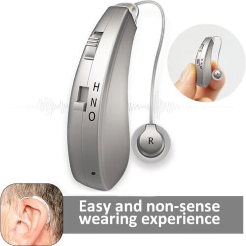 Wireless Rechargeable Hearing Aid Digital BTE Sound Amplifier Hearing Loss Headset For Elderly Deaf Left&Right Ear Aid Protector