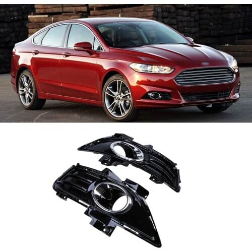 Black Auto Front Bumper Driving Fog Lights Cover Lamp Frame Trim For Ford Fusion 2013-2016
