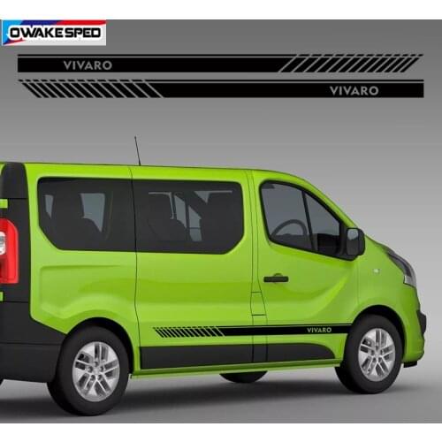 Racing Sport Stripes Car Door Side Skirt Sticker For Opel VIVARO MVP Auto Body Decor Vinyl Decal Exterior Accessories