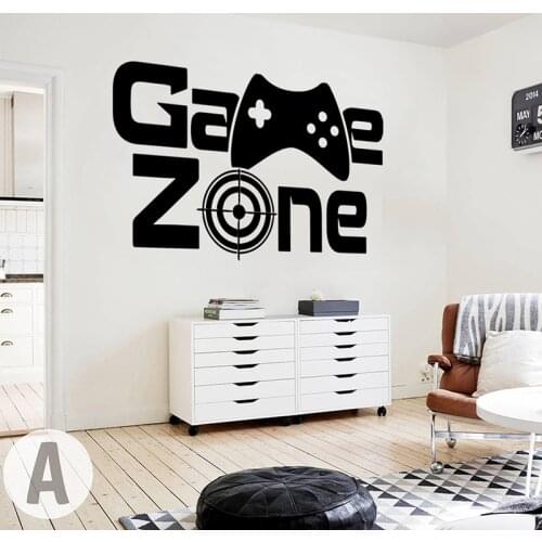 Game Zone Sign Quote Wall Sticker Playroom Game room Gaming Zone Video Xbox Ps Quote Wall Decal Kids Room Vinyl Decor