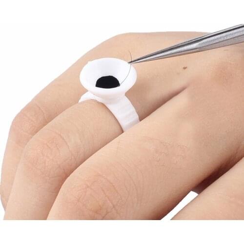 100pc False eyelash glue ring, plastic cup