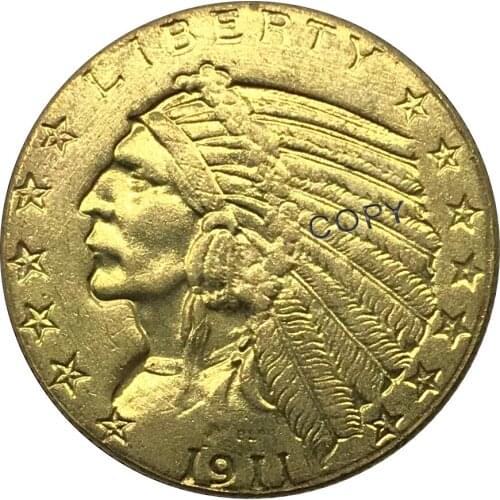1911 United States 5 Dollar gold coin Collectibles Brass Copy Coin