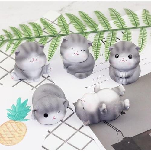 Cute Christmas Kitty Miniature Craft Figurines Plant Potted Garden Ornaments DIY Fairy Tale Garden Decoration Angel Cabochon