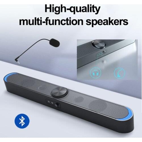 SADA Bluetooth Multi-media Soundbars Speaker Mobile Phone Computer Universal Strip Speaker with Stereo Surround Sound with Mic