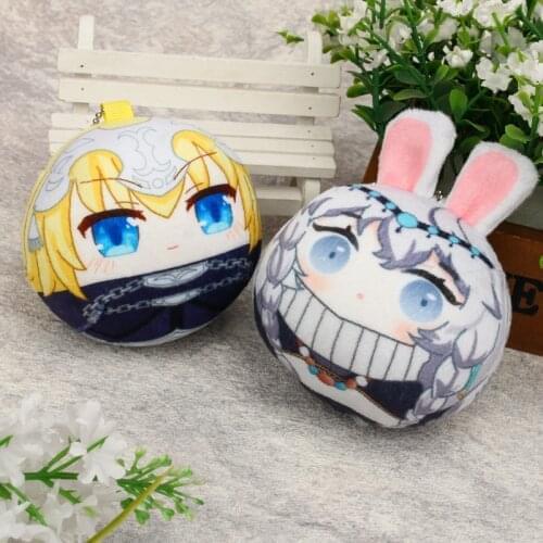 Cartoon anime VOGRACE OEM logo custom creative round soft plush cotton filling plush manjuu printed pp cotton pillow keychain