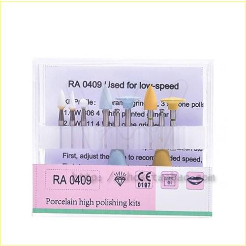 1 set Dental Polishing Kits RA0409 Enamel Porcelain Tooth Trimmed Light-cured Low-speed Handpiece