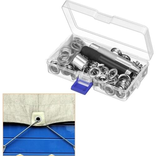 100 pcs Eyelet Pliers Set 10 mm Grommet Tool Kit with Storage Box Punches Impact Eyelets for Leather Fabric Paper Curtain Cover