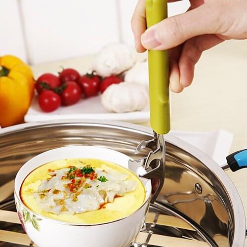 1Pc Stainless Steel Dish Plate Bowl Clip Gripper Tongs Handle Hot Bowl Holder Dish Clamp Pot Pan Gripper Clip Kitchen Tools