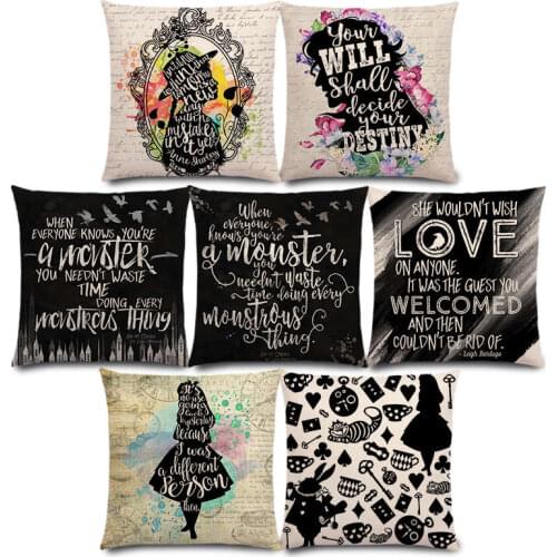 New Thoughts Beautiful Language Gorgeous Words Decorative Letters Story Cushion Cover Sofa Throw Pillow Case Reading Book
