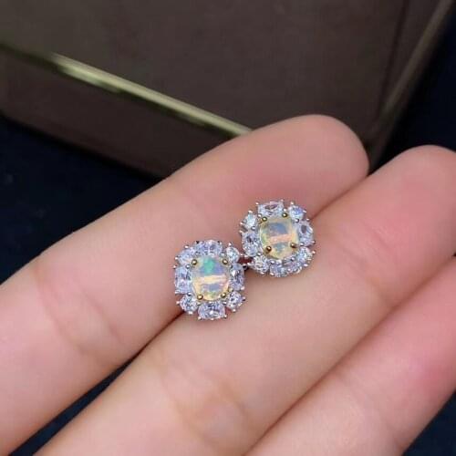 New Arrival Natural Real New Arrival Natural and Real Opal Earring Natural And Real 925 sterling silver Opal Earring