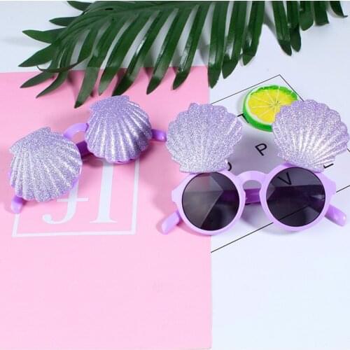 2021 NEW Arrived Personality Trend Cartoon Full Frame Shell Glasses Children Fashion Shell Sunglasses Party Cute Glasses