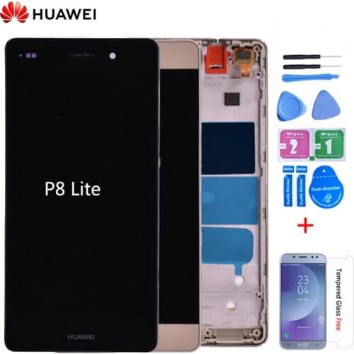 Original For Huawei P8 Lite ALE-L04 ALE-L21 LCD Display With Touch Screen Digitizer Assembly With frame free shipping