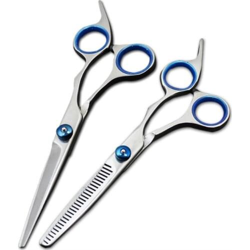 30Pcs/Lot 6.0 Inch The Barber Stainless Steel Split Hair Scissors Flat Scissors Teeth Thinning Scissors Styling Tools HA2129