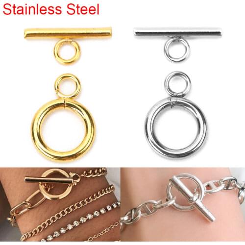 5set Stainless Steel OT Clasps For Necklace Bracelet Gold Color Metal Toggle Clasps Hooks Connectors Diy Jewelry Making Findings