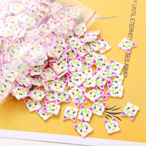 100g Polymer Hot Clay Cartoon Animal Slice Sprinkles for Crafts Slime Accessories DIY Making Klei Cute Mud Particles