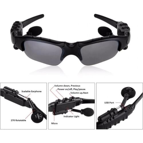 PortableWireless BluetoothHeadset MicrophoneSports Sunglasses Cycling Running Intelligent Bluetooth sunglasses polarized Glasses