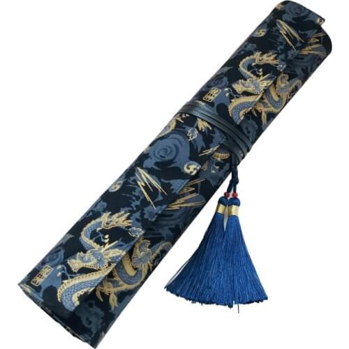 Brush Pen Bags Chinese Painting Calligraphy Brush Pen Curtain Cotton Fabric Pencil Case Calligraphy Stationery Storage Bags
