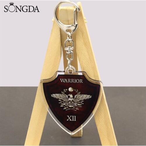 SPQR Roman Empire Legions Senate Acrylic Keychain Symbol Power Authority Leader Two-Sided Keyring Unisex Jewelry Decoration Gift