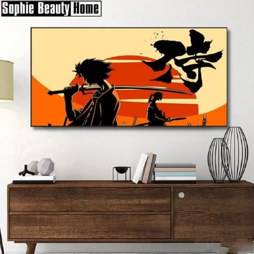 Rhinestones Embroidery 5D DIY Diamond Painting Japanese Warrior Cross Stitch Mosaic Handicrafts Sunset Home Decor Gift 19C019