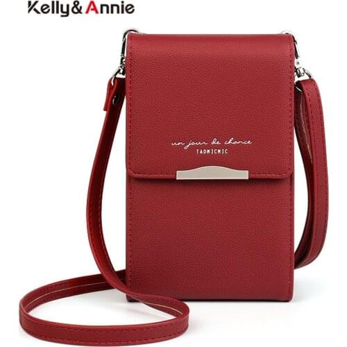Fashion Shoulder Bags for Women Phone Pocket Pu Leather Ladies Small Crossbody Bag / Female Mini Messenger Purse Handbag Wallet