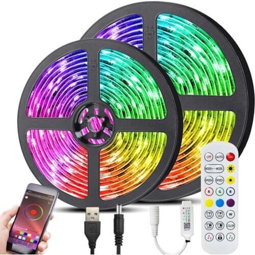 LED Strip Lights RGB SMD 5050/2835 5V Smart Bluetooth Control Music Synchronization Suitable on Decoration Luces Para Habitacion