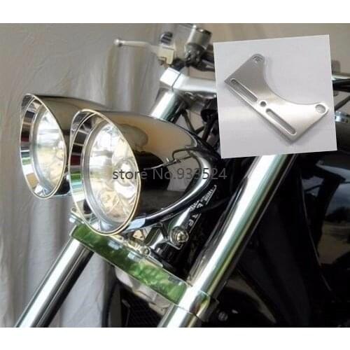 Universal Motorcycle Headlight Lamp Bracket Bottom Mount Clamp Motorbike Cruiser Chopper Bobber Touring