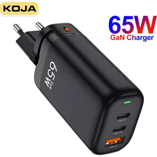 65W GaN USB-C Wall Charger PD65W PPS 45W 20W 3-Port For MacBook Ipad iPhone Laptops Samsung Huawei Xiaomi Quick Charging Station