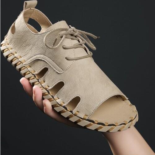 Verano cuero sandalet casual fashion playa ete transpirables sandale sandles sandali outdoor men sandalias masculina mens homme