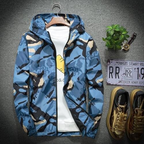 2021 Spring Autumn Young Men Windbreaker Hooded Jacket Slim Thin Clothing Top Quality Waterproof Plus Size