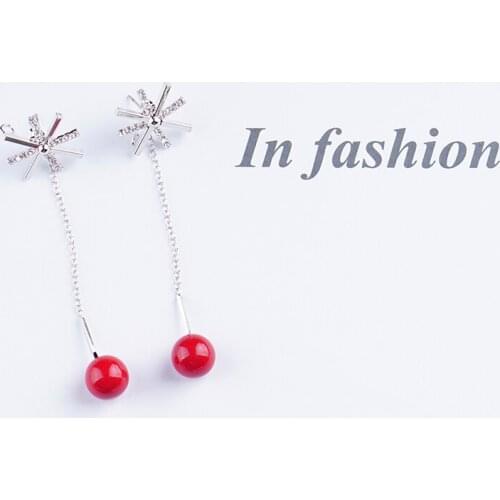 Drop earrings dangle earrings snowflake earring in S925 needles for women girls luxury earrings for party wedding jewelry