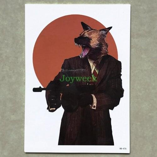 Waterproof Temporary Tattoo Sticker large size Mr.wolf tatto stickers flash tatoo fake tattoos for women men