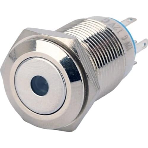 Waterproof IP67 16mm Electrical Dor LED Blue Red Green 5V 12V 24V High Flush Type Flat Head Stainless Steel Push Button Switch