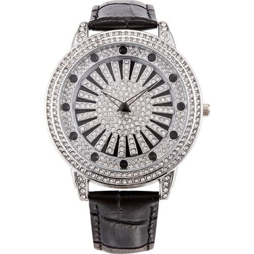 2021 Diamond Womens Watch Big Dial Rotation Women Quartz Watch Fashion Ladies Casual Silver Watches Relogio Feminino +Box