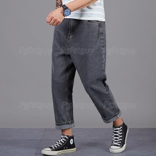 Plus Size Casual Mens Jeans Simple Loose Harlan Pants Size 28-48 For 140kg Fat Man Pantalons De Grande Taille Pour Hommes