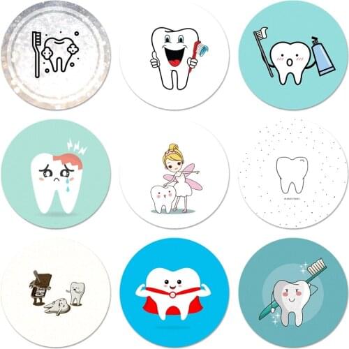 Wisdom Teeth Dentist Tooth Icons Pins Badge Decoration Brooches Metal Badges For Backpack Decoration 58mm