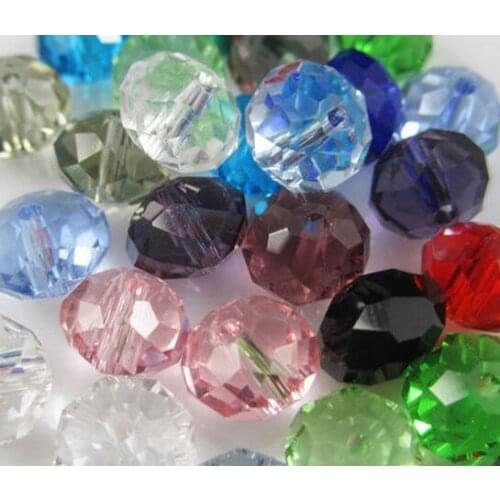 10mm 300pcs/lot black white blue Mixed Glass Faceted Rondelle Beads spacer bead Colored For Jewelry Making c5353 crystal