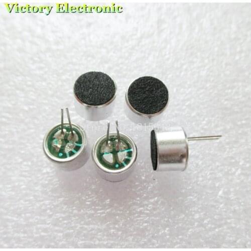 10PCS/Lot 2 Pin 9*7mm 9.5mm Dia MIC Capsule electret condenser Pickup Microphone 2 Pin 9*7mm Polar Microphone