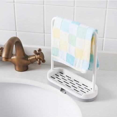 2 in 1 Caddy Sponge Soap Holder Kitchen Multi-function Drain Shelf Sink Cleaning Cloth Rag Hanger Sink Drain Racks Organizer