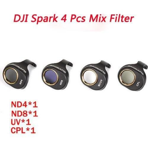 4Pcs MCUV/CPL/ND4/8 Lens Filter Kit For DJI Spark Filter lens For DJI Spark Snap on Filters Set for DJI SPARK Accessories