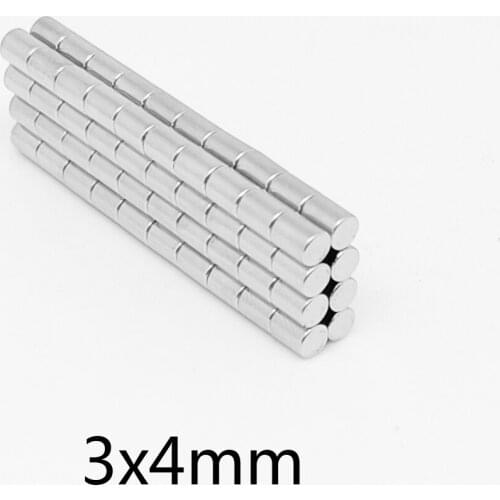 50~2000pcs 3x4 N35 Strong Cylinder Rare Earth Magnet 3mm*4mm Round Neodymium Magnets 3x4mm Mini Small Magnet Disc 3*4 mm N35