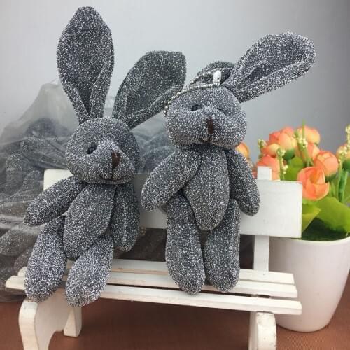 25/50PCS/LOT Mini Joint Rabbit Plush Toy Stuffed Animal 18cm Lovely rabbits Stuffed Plush Pendant Kids Toys Wedding Gifts DMR063